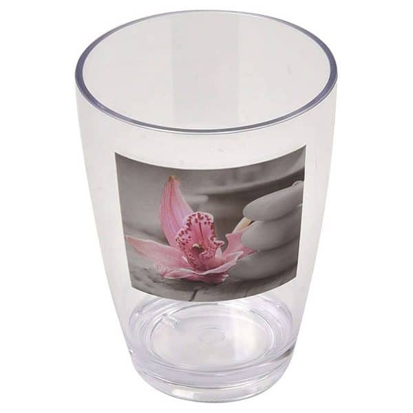 Chic and Zen Clear Acrylic Printed Bathroom Tumbler