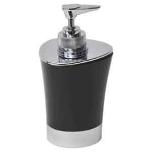 Bathroom Soap and Lotion Dispenser -Chrome Parts- Black