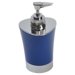 Bathroom Soap and Lotion Dispenser -Chrome Parts- Navy Blue