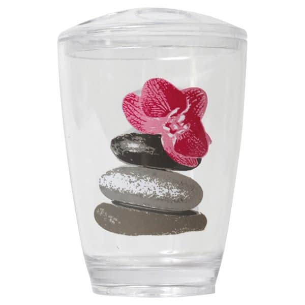 Clear Acrylic Printed Toothbrush & Toothpaste Holder Spa Pink