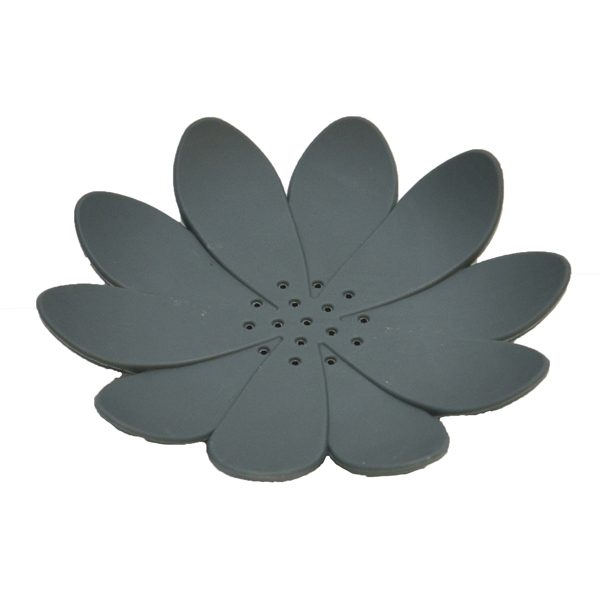 Bathroom Soap Dish Cup WATER LILY Solid Gray
