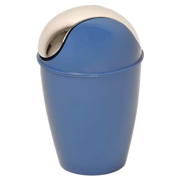 Round Bathroom Floor Trash Can Waste Bin 4.5-liters/1.2-gal - Navy Blue