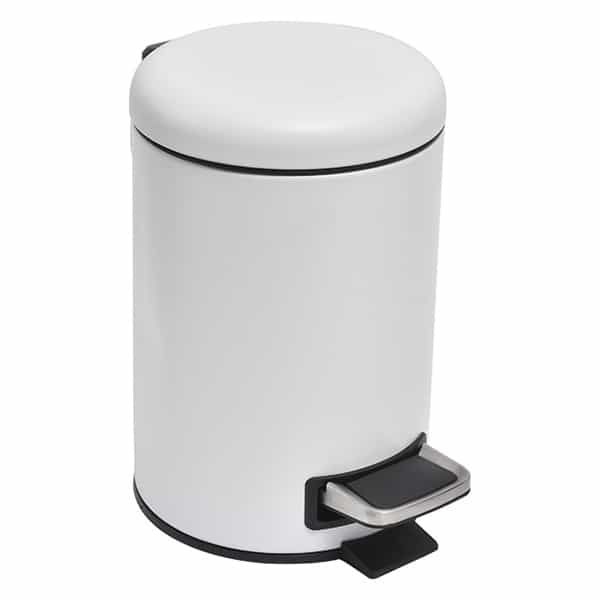 Evideco Soft Close Small Round Metal Bathroom Floor Step Trash Can ...