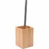 Ecobio Bamboo Bathroom Free Standing Toilet Bowl Brush with Holder Brown