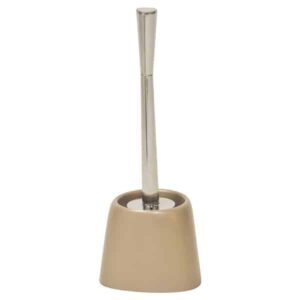 Bathroom Free Standing Toilet Bowl Brush with Holder Taupe