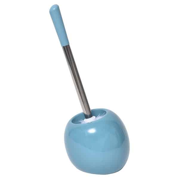 Bathroom Free Standing Toilet Bowl Brush and Holder PISE Turquoise Blue