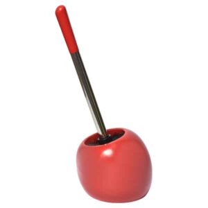 Bathroom Free Standing Toilet Bowl Brush and Holder PISE Red