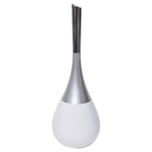 Bathroom Free Standing Toilet Bowl Brush and Holder Water Drop White