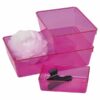 EVE Utility Basket Bathroom Storage Organizer Clear Colored -Set of 3 pieces Purple