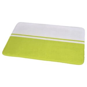 Printed Microfiber Area Rug Mat Bathroom Rug Two-colored 35.4"L x 23.6"W White/Lime Green