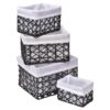 Paper Rope Storage Utilities Baskets Totes Set of 4 Black