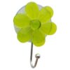 Flower Hook Hanger Suction Mounted EVE 2.75"l X 3.93" H Green Clear