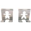 Brushed Stainless Steel Over Cabinet Door Hooks Fellow Couple up to 3/4''- Set of 2-Chrome