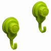 Strong Hold Suction Hooks -Bath-Kitchen-Home- Set of 2 Green