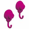 Strong Hold Suction Hooks -Bath-Kitchen-Home- Set of 2 Fuchsia