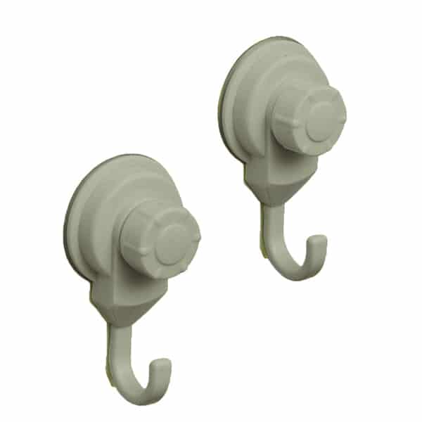 Evideco Strong Hold Suction Hooks -Bath-Kitchen-Home- Set of 2, Gray