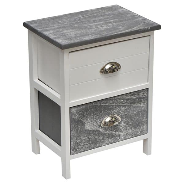 Evideco Small Side Table Nightstand End, Small Side Table With Drawers White