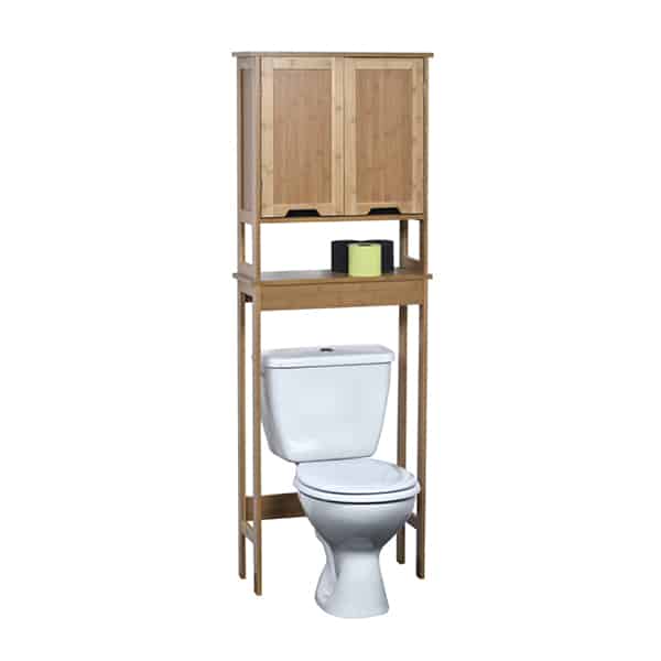 Evideco Mahe Free Standing Over The Toilet Space Saver Cabinet Bamboo