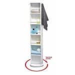 Swivel Storage Cabinet Organizer Tower White Free standing linen tower Mirror