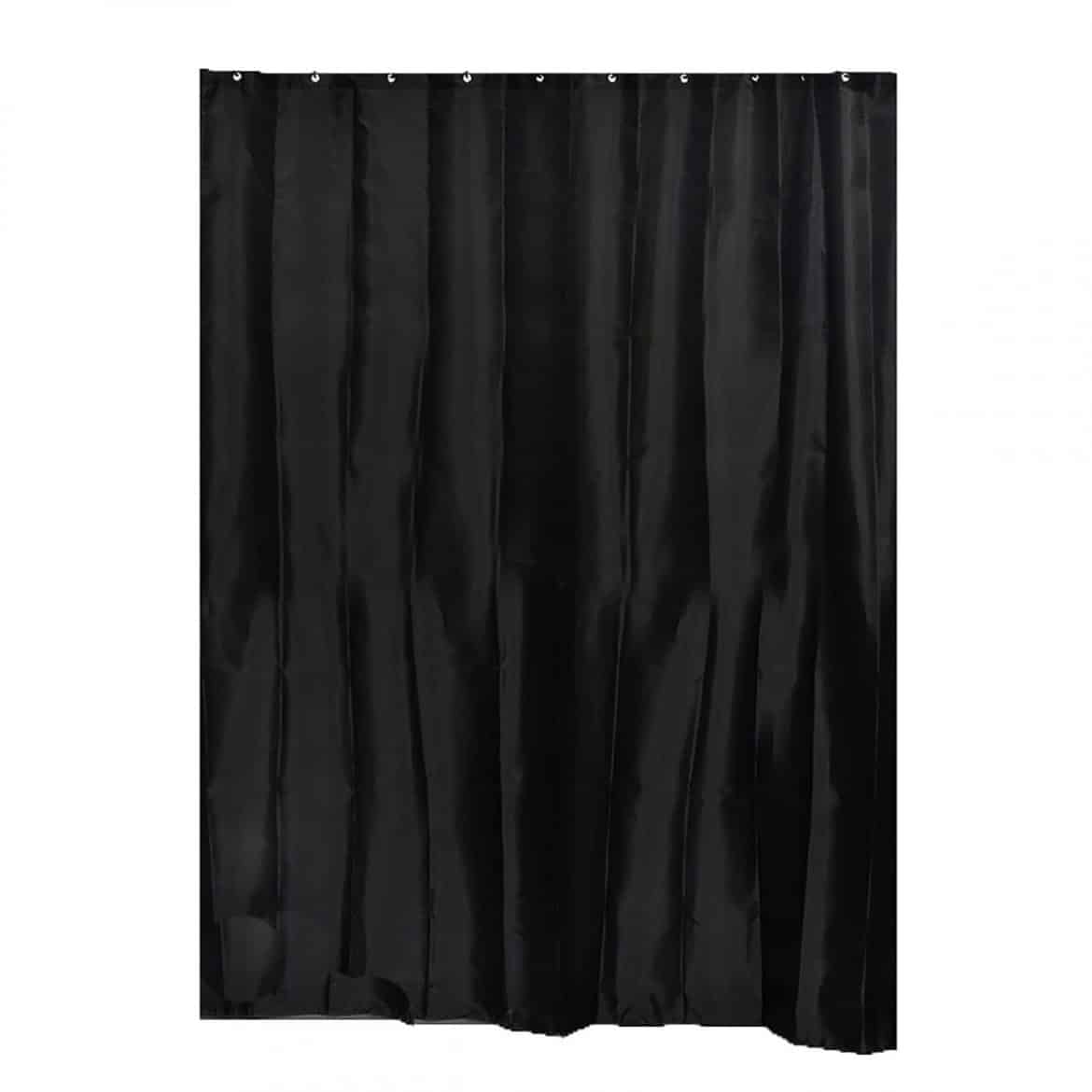 Grey Extra Long Shower Curtain Polyester 12 Rings 79"L x 71"W