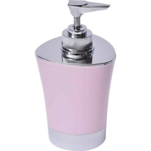 Bathroom Soap and Lotion Dispenser -Chrome Parts- Light Pink
