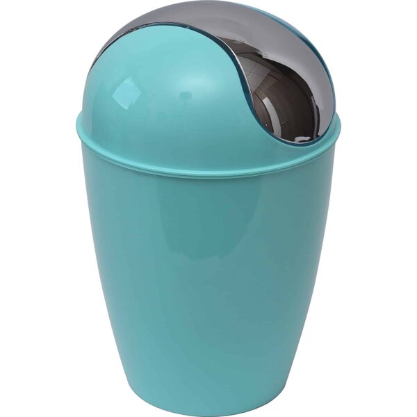Aqua Blue Round Floor Trash Can