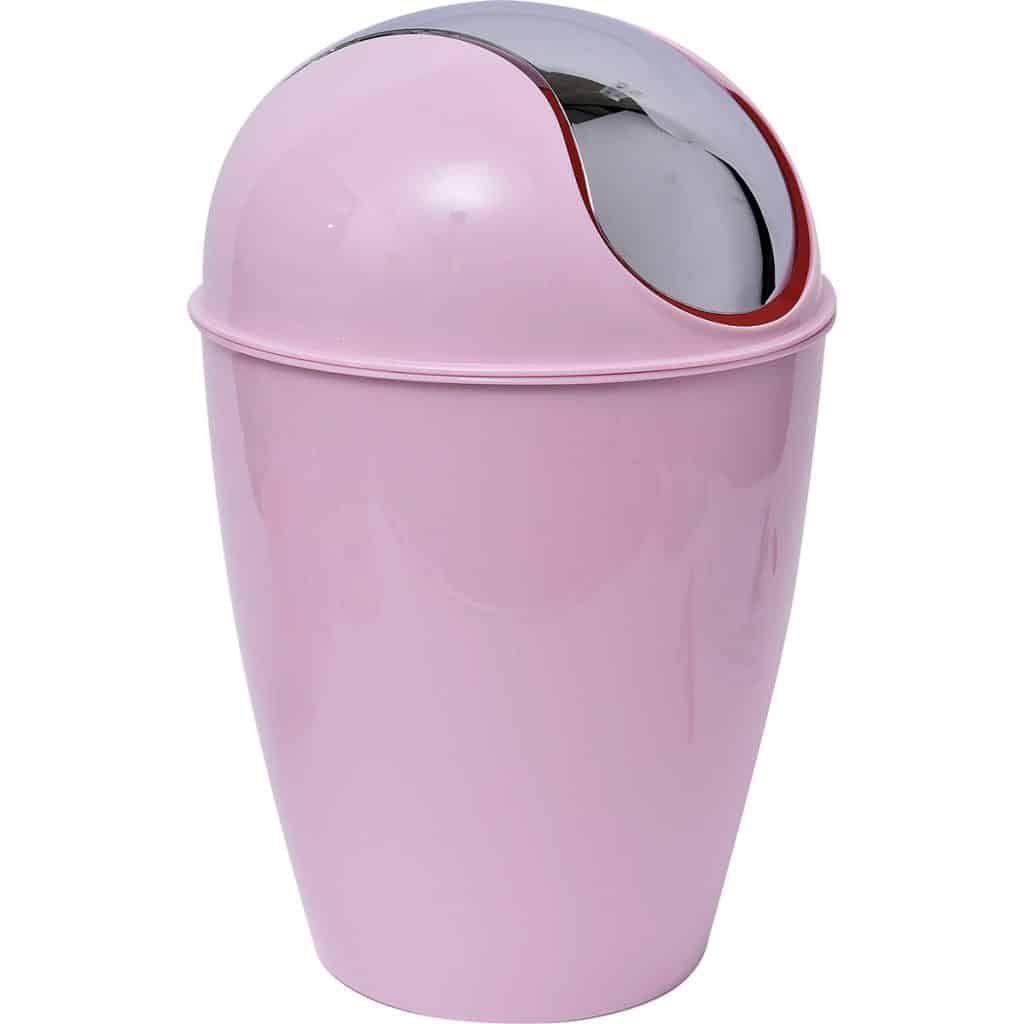 Evideco Soft Close Small Round Metal Bathroom Floor Step Trash Can Waste Bin 3liters/0.8gal White