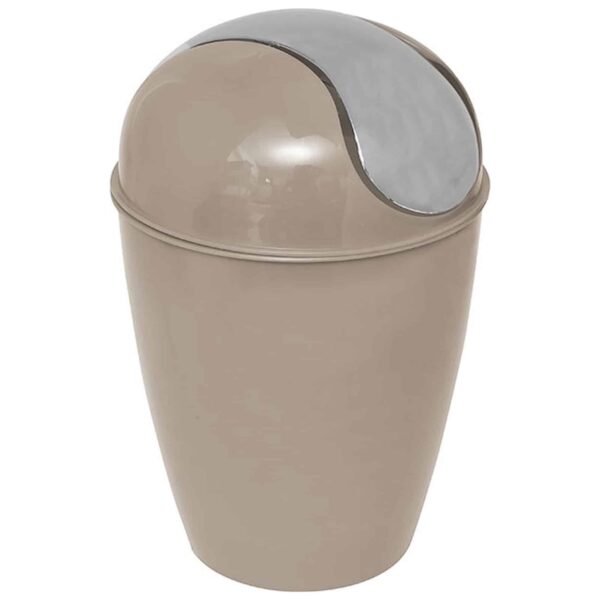 Taupe Round Floor Trash Can