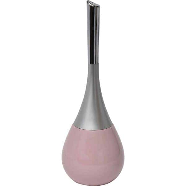 light pink water drop toilet bowl brush and holder set