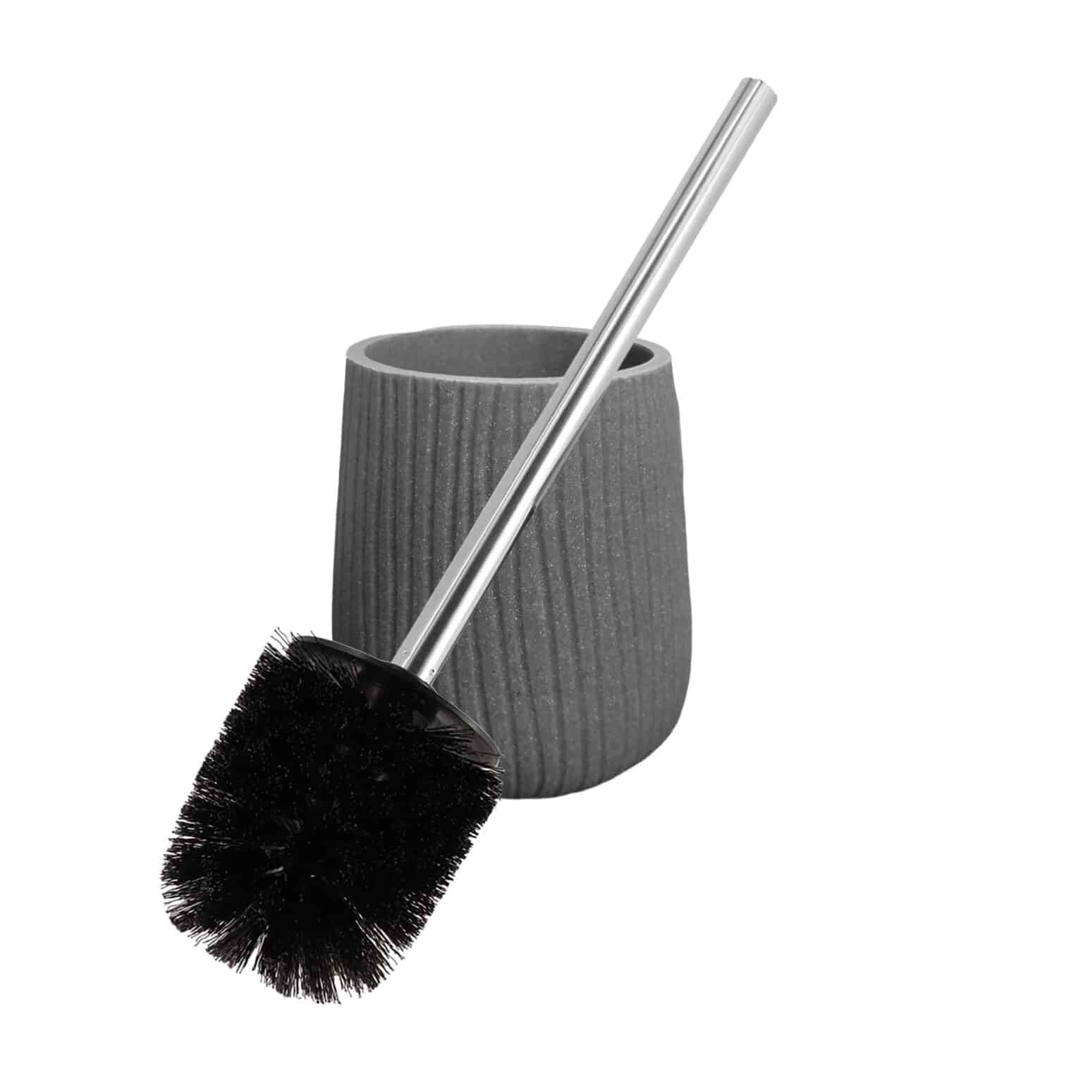 Bath Toilet Bowl Brush Holder with Folding Lid Stainless Steel