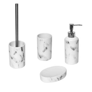 Marble Collection Bathroom Accessory Set 4-Pieces