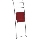 Free Standing Bath Towel Ladder Wall Leaning Drying Rack 4 Bars Metal Chrome
