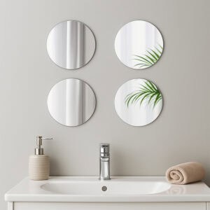 Small Decorative Wall Self Adhesive Shaped Mirrors - Set of 4