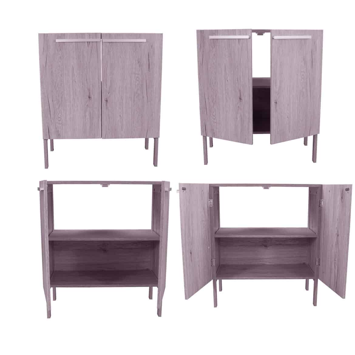 Evideco Freestanding Non Pedestal Under Sink Vanity Bath Storage Wood, Stockholm