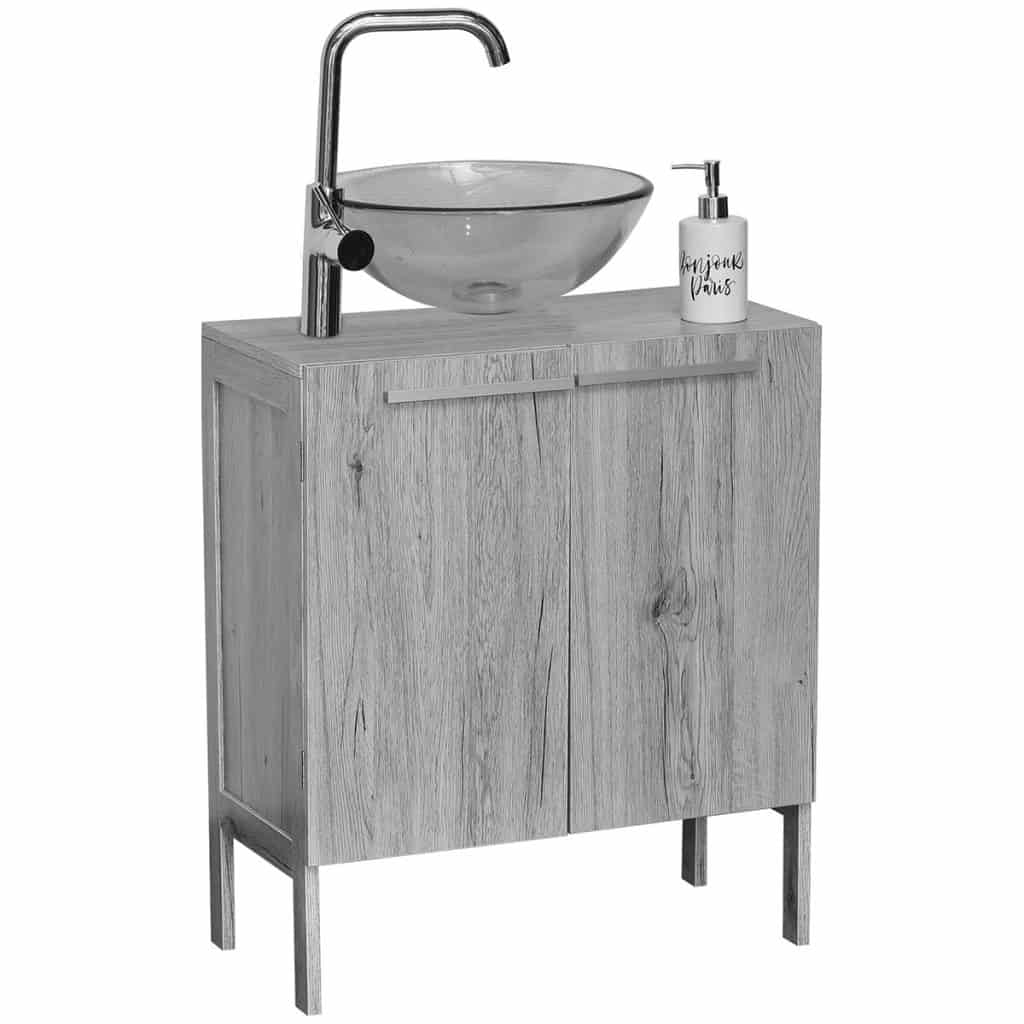 Non Pedestal Under Sink Storage Vanity Oslo Gray Oak
