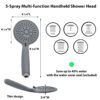 Thin grey 5-Spray Multi-Function Handheld Shower Head