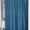 Design S Fabric Polyester Shower Curtain with 12 Matching Rings Peacock Blue
