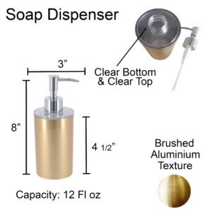 Soap dispenser infographic showing dimensions and capacity