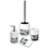 bath accessories set with leaves