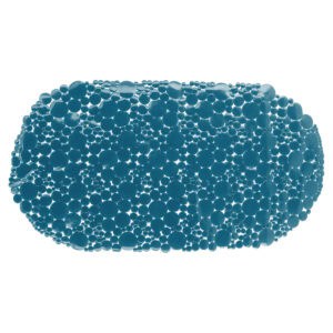 Bubbles Non-Slip Oval Bathtub Mat Solid Peacock Blue 28 L x 15 W