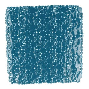 Bubbles Non-Slip Square Shower Mat Solid Peacock Blue 20″L X 20″W