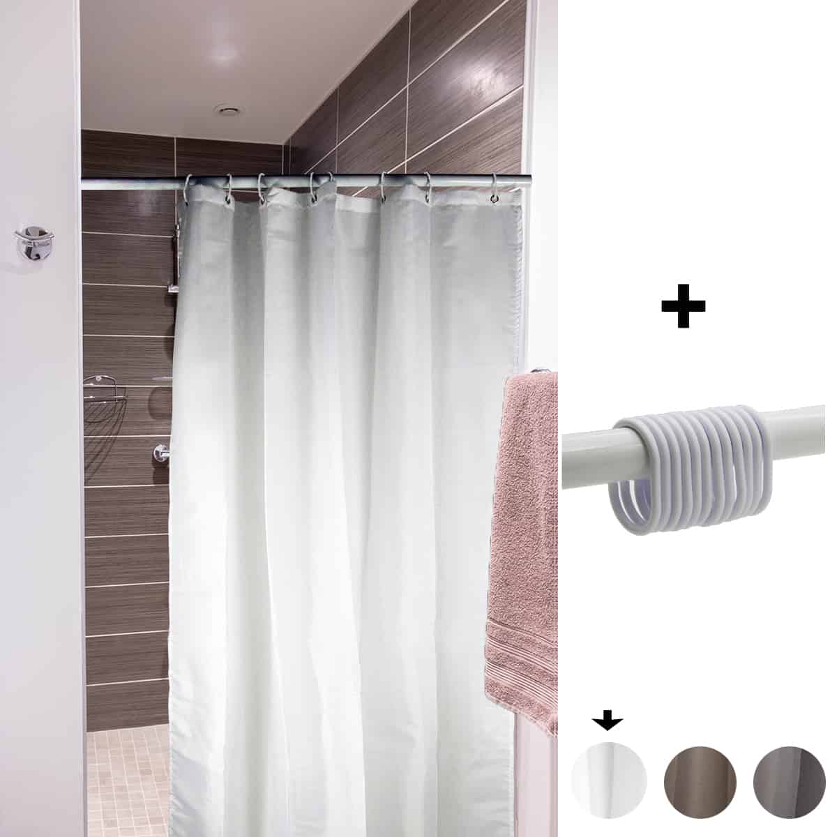 clear shower curtain liner with pockets