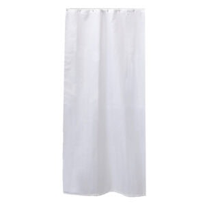 White narrow shower curtain for stall showers, plain polyester design