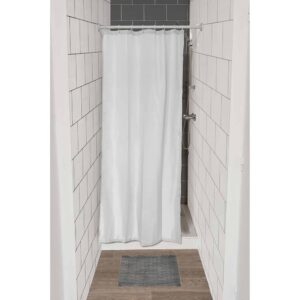 White Stall Size Shower Curtain 8 Rings