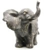 Standing-Elephant-Statuette-Figurine-Sculpture-Distressed-Grey-Ecru