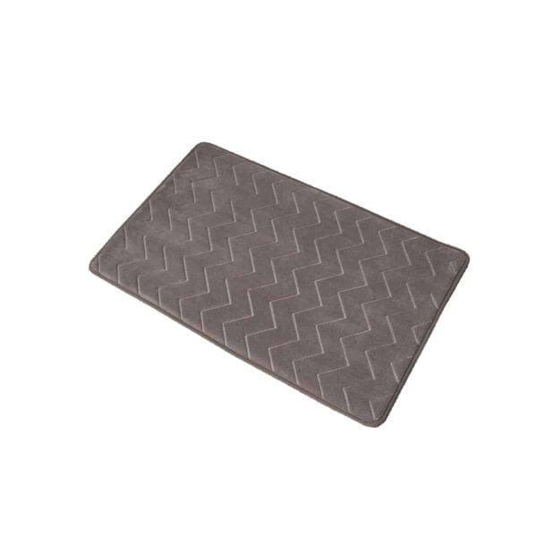 Zigzag Geometric Chevron Bath Mat Non-Skid Memory Foam Tan Beige