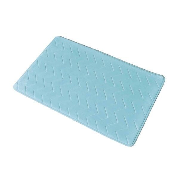 aqua blue Zigzag bath rug