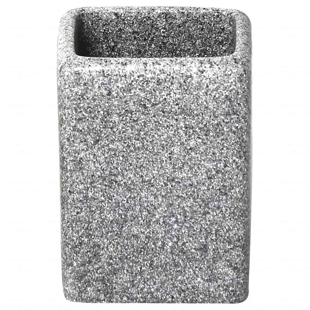 Creative Home Natural Slate Stone Square Tumbler - 3x3x4 Inch Toothbrush Holder & Makeup Brush Organizer For Bathroom - View #11