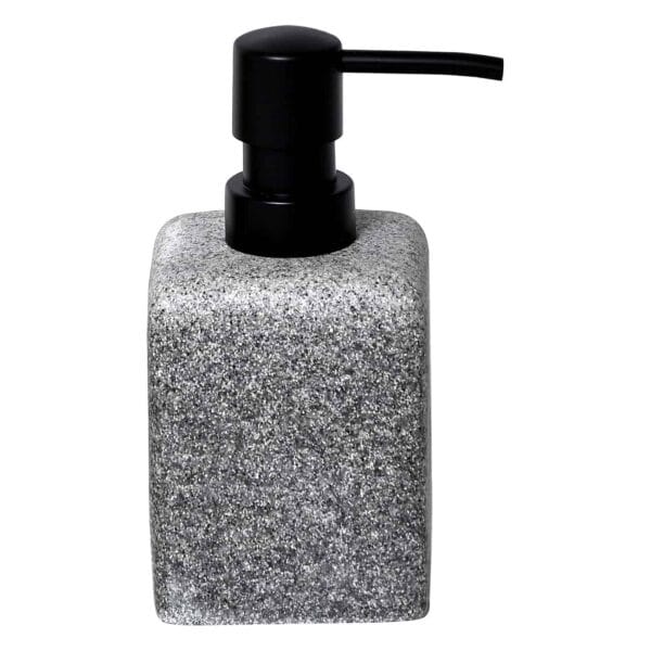 Granite Collection Square Vanity Soap & Lotion Dispenser Polyresin Gray
