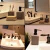 Granite Collection Square Vanity Soap & Lotion Dispenser Polyresin Gray